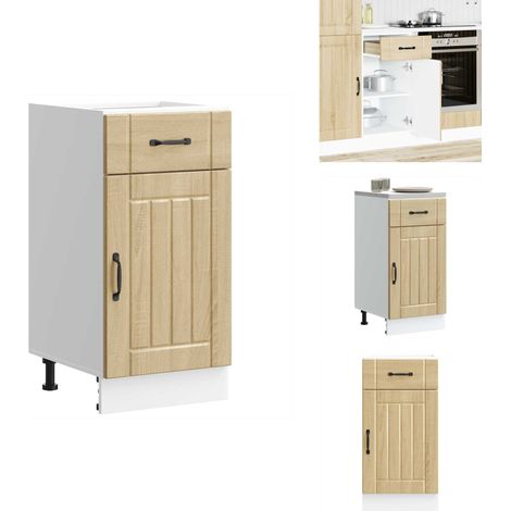 Armoire de cuisine Lucca chêne sonoma bois ingénierie - Armoire De Cuisine - Armoires De Cuisine - Meuble D'évier - Meuble D'évier De Cuisine (1/5)