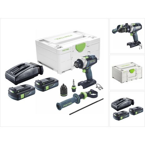 Trapano avvitatore a batteria Festool TDC 18/4 I-Basic 18 V 75 Nm brushless + 2x batteria ricaricabile 3,0 Ah + caricabatterie + systainer (1/5)