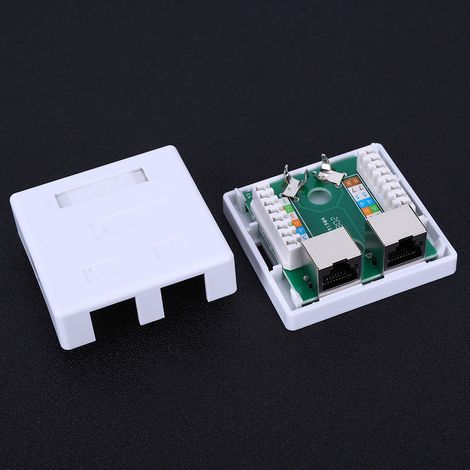 Super 5 Shield RJ45-8P8C Wandadapter 2-Port Desktop-Verlängerungskabel Aufputzbuchse (1/5)