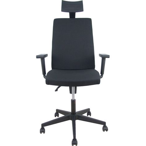 Silla I-Line arán negro con brazos regulables con cabecero. (1/5)