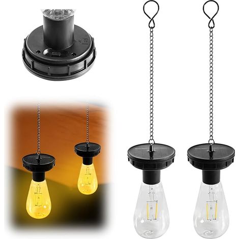 Juego de 2 luces solares de jardín de repuesto de 8 cm para luces LED de jardín - Panel solar de repuesto para luces solares de jardín - Decoración exterior (1/5)