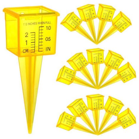 Sollbry 15 Pièces Jauge D'arrosage Pluviomètre Mesure des Précipitations Eau De Pluie Évalué Grande Gicleur d'eau Tasse à Mesurer Les Précipitations Irrigation Jardin Plastique