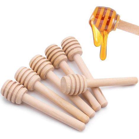 Lot de 50 bâtonnets en nid d'abeille de 8 cm, mini cuillères en bois pour miel, agitateur à miel, baguette à miel pour café, confiture, accessoires de cuisine.