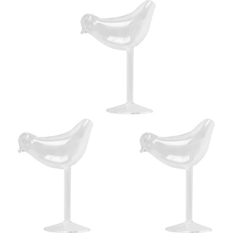 3 vasos de cóctel creativos con forma de pájaro de 150 ml, vidrio molecular personalizado, vidrio ahumado para modelar, vaso de vino novedoso