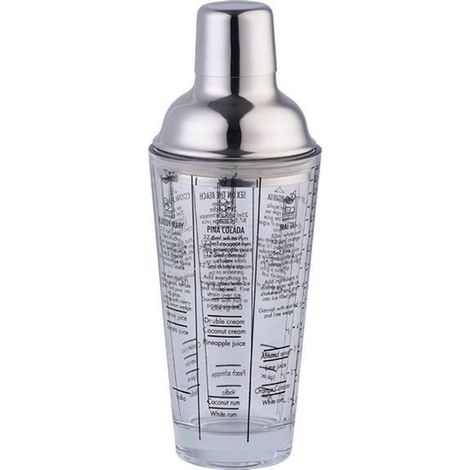 400-ml-Cocktailshaker aus Edelstahl mit Glas, Barwerkzeug für Drinks und Mixologie