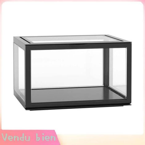 HURRISE Boîte de rangement de figurines Organisateur de figurines de bureau, vitrine en acrylique pour meuble rangement Vert Noir (1/4)