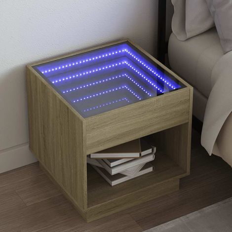 Nachttisch mit Infinity-LED Sonoma-Eiche 50x50x50 cm (1/5)