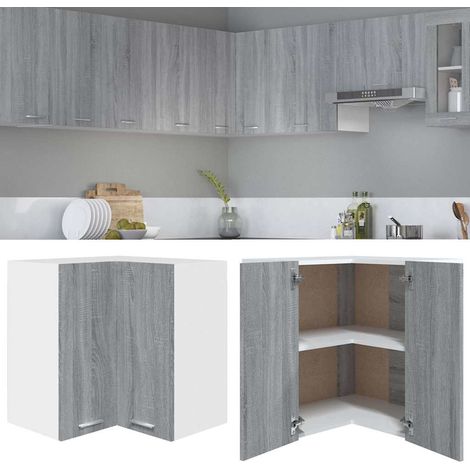 Eck-Hängeschrank Lyon Grau Sonoma 57x57x60 cm Holzwerkstoff
