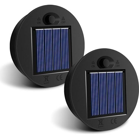 HELESIN Lot de 2 Lampes Solaires de Rechange de 7 cm de Diamètre, avec LED Claires Remplacement de Couvercles Solaires, Étanche IP65 pour Lampes Solaires de Jardin et Bricolage (1/5)