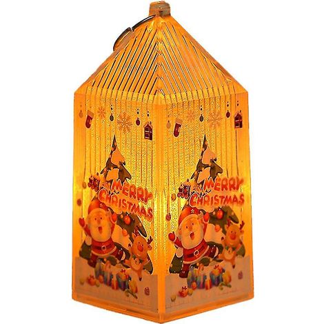 Weihnachtslaterne mit LED-Beleuchtung, kleine tragbare flammenlose Laterne (1/5)