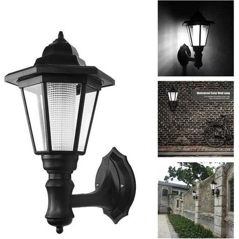 Lampe solaire LED imperméable applique murale pour paysage extérieur Jardin Clôture Cour (1/4)