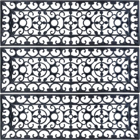 Tapis d'escalier antiglisse en caoutchouc (Lot de 3)