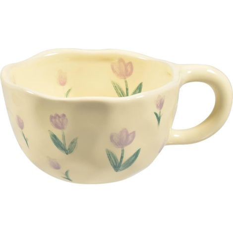 Mug en céramique, 250 ml - Motif fleurs violettesMulti-usages pour le bureau et la maison, idéal pour le latte, le thé et le laitCompatible micro-ondes et lave-vaisselle (1/5)