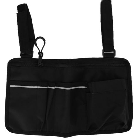 Bolsillo lateral de almacenamiento fabricado en tejido Oxford 600D, accesorio para reposabrazos de silla de ruedas (para personas mayores).