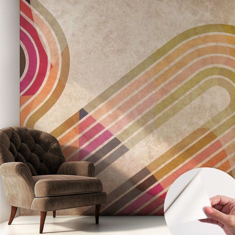 Papier peint autocollant adhésif avec imprimé motifs uniques apparence moderne Lignes géométriques 250x250 cm (1/5)