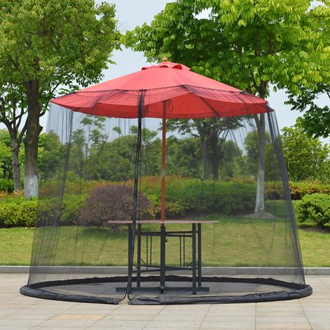 Housse filet moustiquaire parasol extérieur terrasse polyester base à eau fermeture éclair 1 pièce (1/3)