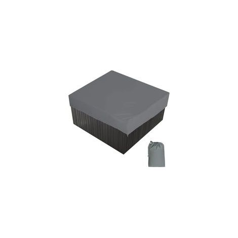 Bache d'extérieur pour Spa Housse de Bain à Remous Carrée Etanche Couverture de Spa en Tissu Polyester 190T Anti-poussière Anti-UVavec Un Sac de Rangement 7 Tailles au Choix,Gris,220x220x90cm (1/2)