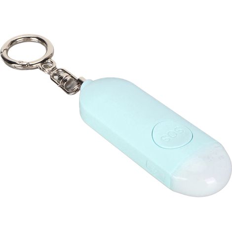 Alarme de sécurité personnelle avec sirène de 130 dB et lumière stroboscopique LED, porte-clés d'alarme de sécurité pour personnes âgées, alarme d'urgence bleue (1/5)