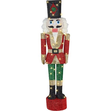 Décoration LED de Noël en Métal en Forme de Casse-Noisette 120 cm Accessoire Lumineux Multicolore Hornavan (1/5)