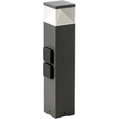 Paletto Basso Moderno Diamond Con Prese Alluminio Grafite 12W Led 3000K (1/2)