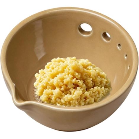 Bol à râpe multifonctionnel – Éplucheur/broyeur d'ail 2 en 1, conception à cinq trous et système de drainage Coupe-légumes pour la cuisine, la pâtisserie et la préparation des aliments (1/5)