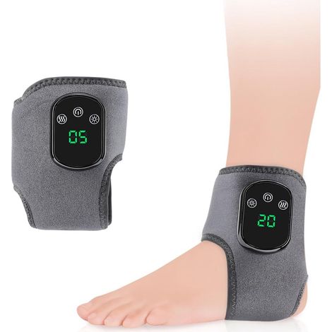 Appareil de massage des pieds - Massage des pieds - Appareil de massage des chevilles - Appareil de massage des pieds 3 en 1 - Bandage chauffant pour la cheville - Minuteur - Portable (1/5)