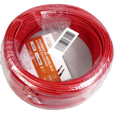 50m Solarkabel Verlängerungskabel rot 4 mm PV Photovoltaik (1/2)