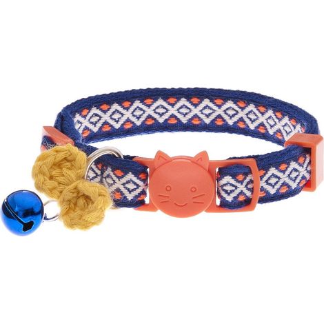 Schwarz - Halsband für Katzen ohne Glocke Modell Island (1/5)