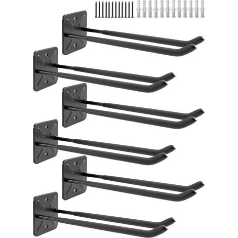 Garagenhaken 6er Set, Schwerlast Wandhalterung für Werkzeuge & Gartengeräte (1/5)