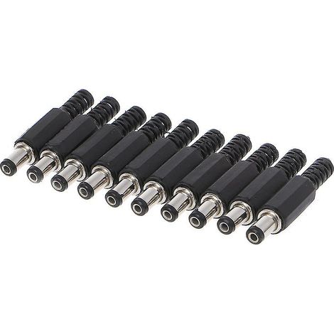 10 Stück 5,5 x 2,1 mm Stecker-Buchsen-Adapter (Kunststoff) für DC-Inline-Stecker (1/4)