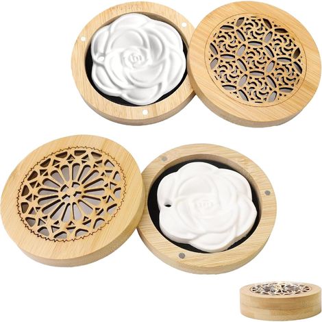 2 Pièces Pierre de Diffusion Huile Essentielle avec Boîte à Parfum en Bois,Diffuseur Parfum pour Le Bureau, Le Salon, Le Salle de Bain, et Le Chambre (1/5)