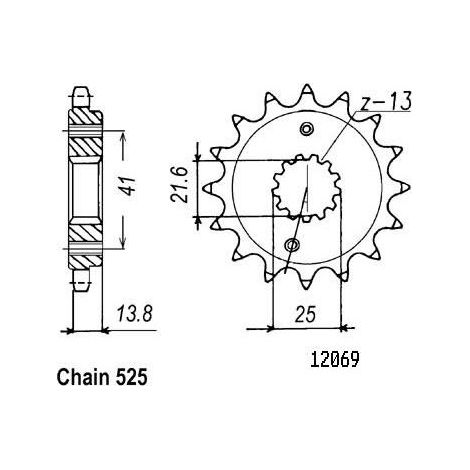 Pignon avant JT F296-16, 16 dents, taille 525
