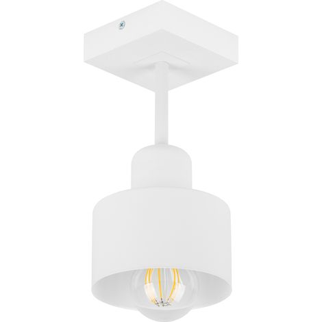 Lámpara de techo blanca de madera y metal de estilo escandinavo, 1xE27, iluminación LED moderna para salón, cocina, dormitorio, habitación infantil, loft. (1/5)