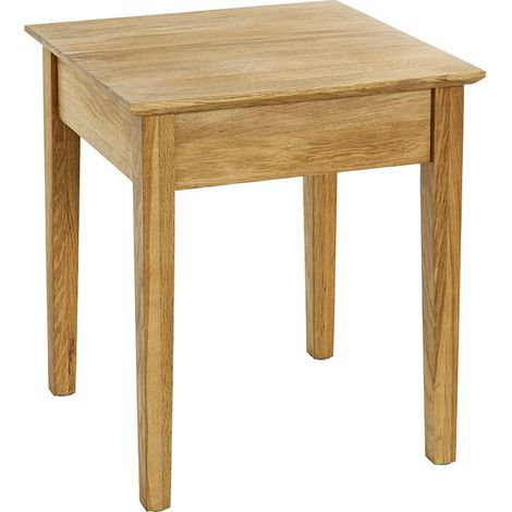 Table d'appoint en bois massif huilé coloris chêne - Longueur 45 x Profondeur 45 x Hauteur 52cm (1/5)