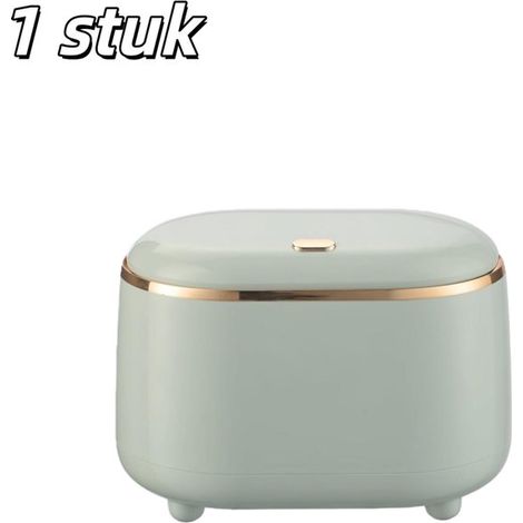 Mini poubelle de bureau avec couvercle, petit bac de rangement, vert clair (1/5)