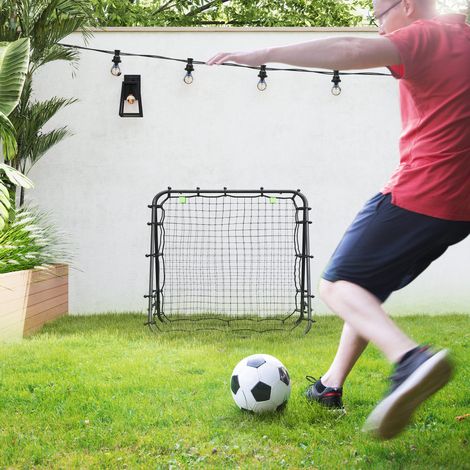 Rebotador de fútbol ajustable, 100 x 95 x 90 cm, plegable, acero, negro HAVRYA (1/5)