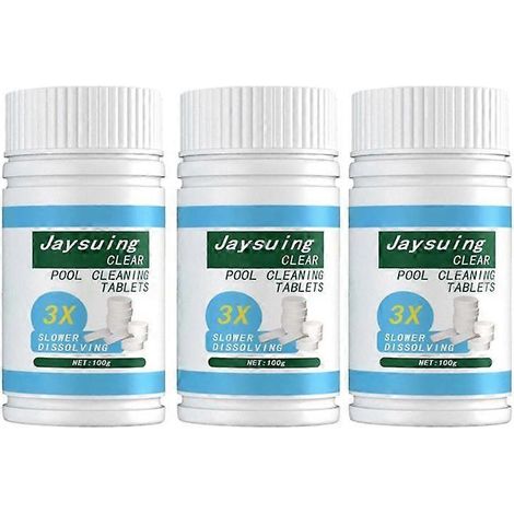 123 comprimés effervescents de chlore pour le nettoyage de l'eau de piscine (100 g) (1/4)