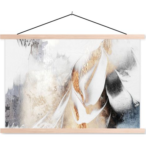 AFFICHE AVEC CADRE MAGNÉTIQUE Luxe - Abstrait - Or - Blanc 60x40 (1/3)