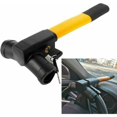 Bloqueo antirrobo para volante de coche, soporte de seguridad retráctil universal para volante. (1/4)