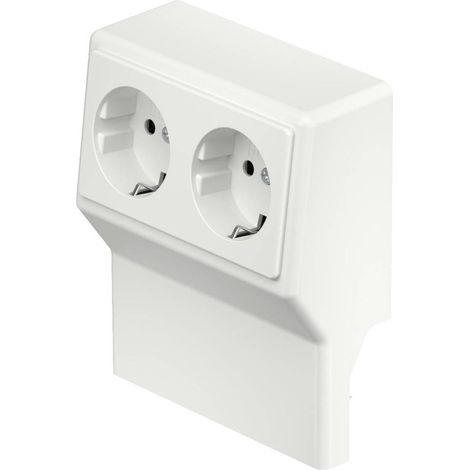 6132245 Accessorio sistema su battiscopa SL 2GT2050 rws Presa a muro schuko Bianco puro 1 pz. (1/2)