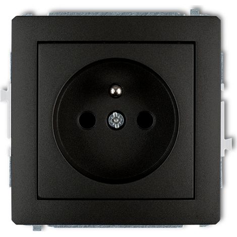Deco Einzelsteckdose mit/ohne 2P+Z, matt schwarz 12DGP-1zp