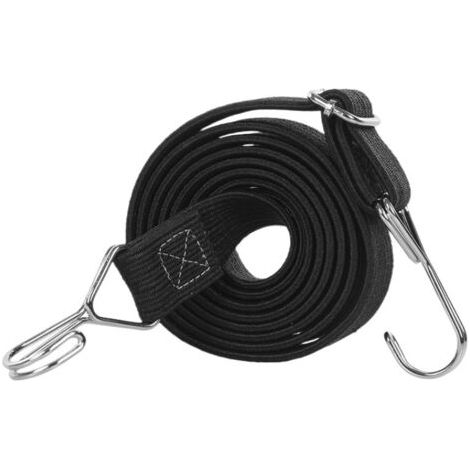 Soldes Sangles élastiques en Caoutchouc avec Crochets, Longues Sangles élastiques Plates avec Crochets métalliques for Camping, vélos, Voitures (Size : Black 2M) (1/5)