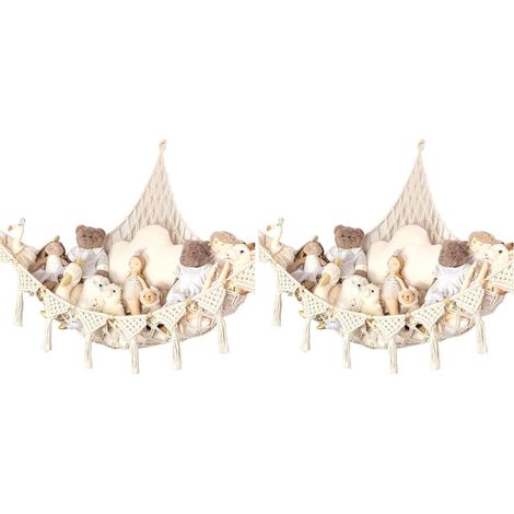 Hamac de Rangement pour Jouet Hamac Pour Animaux En Peluche Filet de Rangement pour Chambre D'enfant Jouets de Stockage (Lot de 2) (1/5)