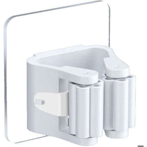 Support Mural Pour Balai Et Serpillere - Plastique Acrylique - Adhesif Sans Residu - Ajustable 2 0 A 3 5 Cm - Ensemble De 4 (1/4)