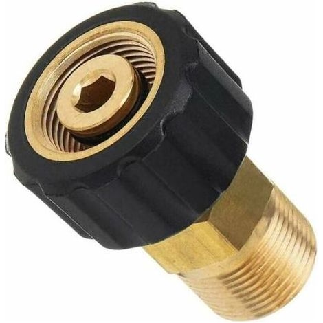 Raccord de Nettoyeur Haute Pression, M22 x 15 mm Filetage Femelle à M22 x 14 mm Filetage Mâle Raccord Rapide Nettoyeur Haute Pression Adaptateur Pièces,Matériau en laiton de haute qualité, pr (1/5)