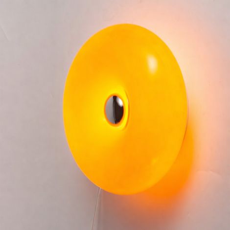 Applique murale LED type donut en verre orange Ø30cm, 12W, CCT avec câble (1/5)