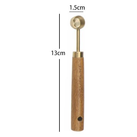 En stock: Vaso medidor de acero inoxidable, cuchara medidora, herramienta de repostería de titanio y madera de acacia, juego de 8 piezas (1,25) (1/5)