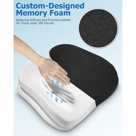 Coussin de siège orthopédique, coussin coccygien en mousse à mémoire de forme, coussin pour chaise de bureau, coussin pour siège auto, pour soulager les douleurs au coccyx, à la sciat (1/4)