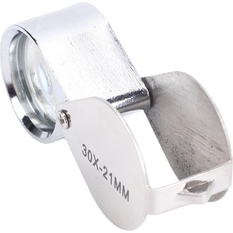 Loupe de Bijoutier de Poche Pliable 30X, Loupe Durable pour Pièces de Monnaie, Timbres, Aventures éducatives (1/5)