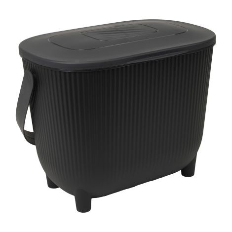 Poubelle Compost 10L avec filtre à charbon - Fabriqué en France - Ouverture XXL - Noir - Livraison gratuite